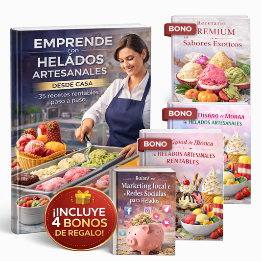 Emprende con Helados Artesanales + 4 Bonos: Ganá +$800.000  en 30 días